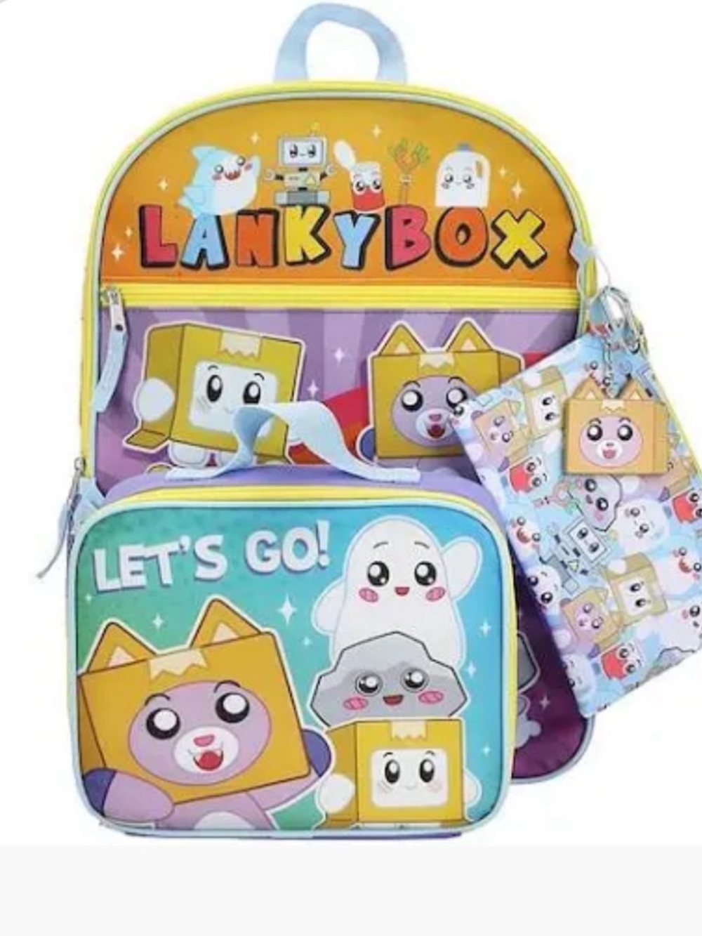 BIOWORLD Unisex Lankybox 5-Piece Backpack Set (Little Kid/Big Kid)